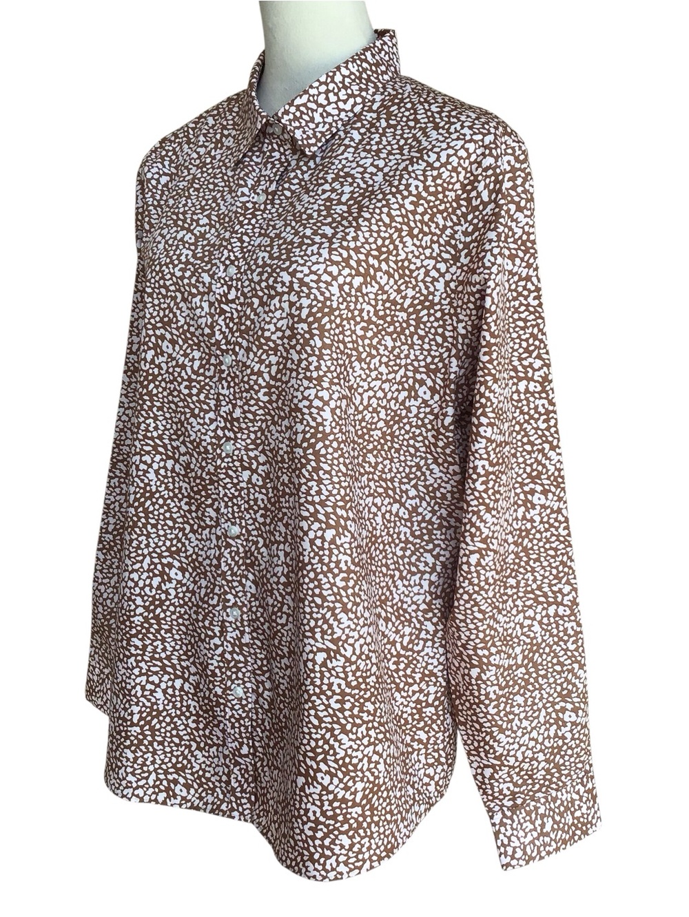 Lands End No Iron Supima Button Down Long Sleeve Shirt Size 16 NEW